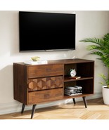 Bme Georgina 45 Inch Solid Wood Tv Stand, Under 10 Minutes Assembly, Walnut - $482.99