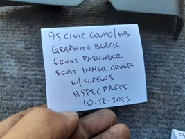 92-95 CIVIC 2/3dr Passenger seat belt buckle inner side cover + SCREWS BLACK  - £15.41 GBP