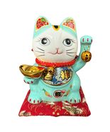 Lucky Cat Coin Bank - Feng Shui Maneki Neko Ceramic Piggy Bank for Good ... - $19.99