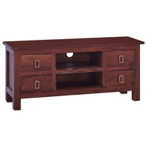TV Cabinet Classical Brown 100x30x45 cm Solid Mahogany Wood - £113.46 GBP