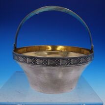 Russian 916 Silver Sugar Basket with Gold Wash Interior and Swing Handle... - $286.11