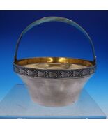 Russian 916 Silver Sugar Basket with Gold Wash Interior and Swing Handle... - $400.66 CAD