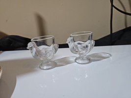 French vintage retro glass chicken egg holder set - $12.19