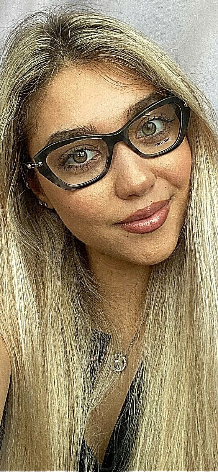 Miu Miu VMU 04L UBA-101 52mm Cat Eye Gray Turquoise Women's Eyeglasses Frame Item image 6