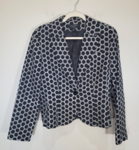 Signature by Larry Levine Blazer Women’s Size 14 Black Circles Dots Fall... - $360.18 MXN
