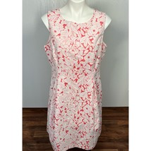 Eliza J Size 16 Dress Sleeveless Floral Coral White - $24.99