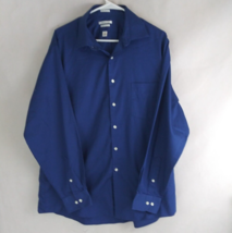 Van Heusen Lux Sateen Regular Fit Men&#39;s Dark Blue Shirt Size 34/35 Neck 17 - £12.39 GBP