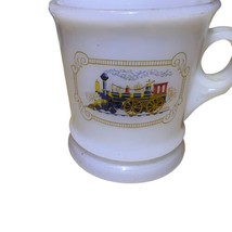 VTG 1970’s Avon Milk Glass Shaving Mug Cup Iron Horse Steam Train Locomotive - £7.09 GBP