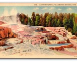 Cleopatra Terracce Yellowstone National Park WY UNP Haynes Linen Postcar... - $2.92
