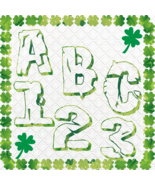 ABC and 123 45a-Digital ClipArt-Font-Clover-Gift Tag-Holiday-Scrapbook-G... - $37.50 MXN