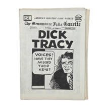 VINTAGE FEBRUARY 1975 THE MENOMONEE FALLS GAZETTE DICK TRACY WEEKLY BOOK... - $9.50