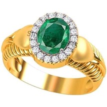15.25 Ratti 14.20 Carat Certified Natural Emerald Panna Panchdhatu Adjustable Ra - £43.72 GBP