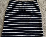 Banana Republic Skirt Size 0 Straight Knee Length Navy Blue Striped Jersey - $12.19