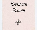 The Fountain Room Menu Fountain City Tennessee 1990&#39;s - $13.86