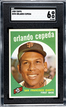 Orlando Cepeda 1959 Topps Baseball Card #390- SGC Graded 6 EX-NM (San Francisco  - £51.76 GBP