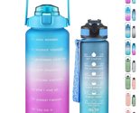 2 Pack Water Bottles, 27 oz &amp; 64 oz Motivational Sports Water Bottle wit... - £20.29 GBP