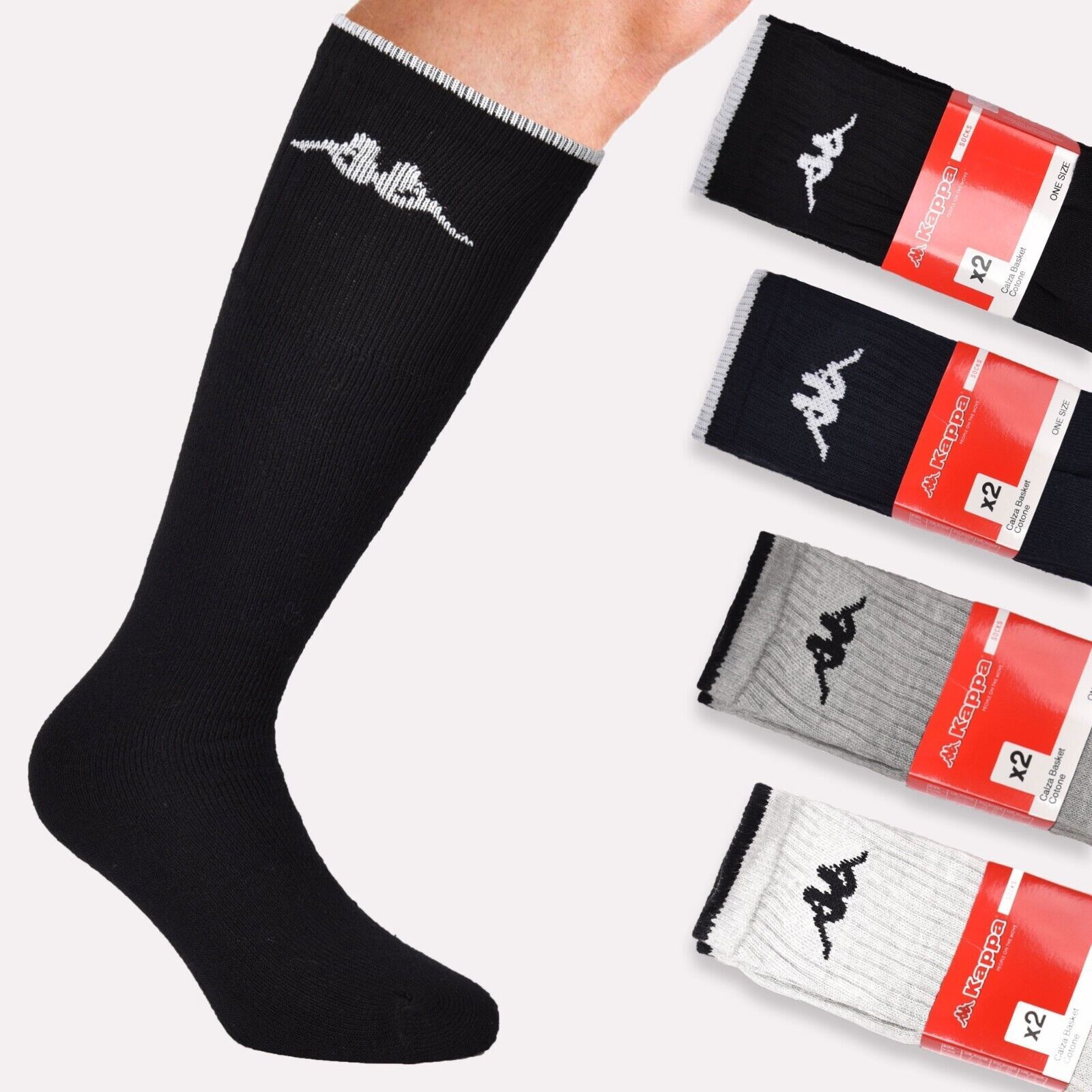 2 Paia di calzettoni lunghi da uomo donna unisex in spugna Kappa K001 tu... - $6.85
