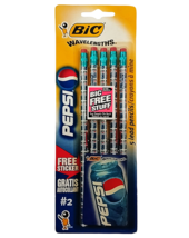 New Vintage 1998 BiC WAVELENGTHS PEPSI #2 Pencils 5 - Pack - $13.00