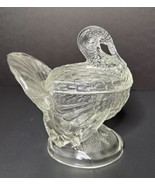 Vintage L. E. Smith Glass Turkey Dish Lid Clear Candy Nuts Thanksgiving ... - $44.90 CAD