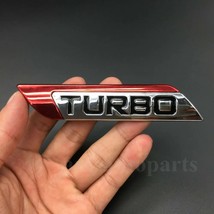 3D  Chrome Turbo Trunk Tailgate Car Auto Red Emblem  Decal Sticker - £73.59 GBP