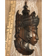 Thai Figure Asian Carved Wood Sculpture Wall Art Panel 11 1/2&quot; dimension... - $144.66 CAD