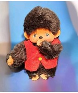 Vintage 1970s Monchhichi Monchichi Plush Doll Thumb Sucker 5&quot; Brown Red ... - $59.39