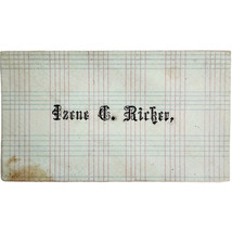 C1900s Calling Business Card Victorian Izene C Ricker Antique Ephemera E98C - $19.99