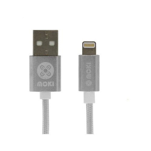 Moki Lightning SynCharge Cable 90cm - Silver - $33.86