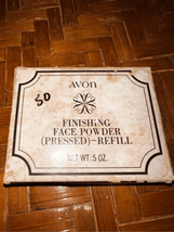 AVON Makeup Finishing Powder-Vintage Pressed Face Refill-NEW Unused w/Puff Box - £4.90 GBP