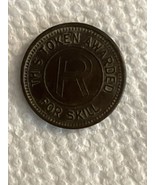 VINTAGE &quot;R&quot; TOKEN / COIN THIS TOKEN AWARDED FOR SKILL - €3,81 EUR