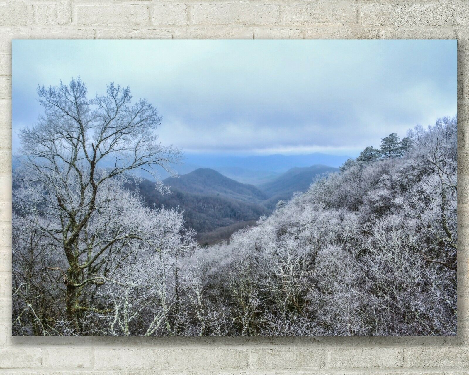 Smokey Mountain, Winter Scenic Landscape, Fine Art Photo on Metal, Canva... - $31.50+