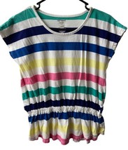 Old Navy Jersey Peplum Top Girls Size L Multicolor  Striped - £6.03 GBP