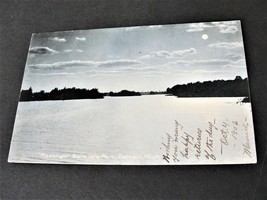 Moonlight, Belle Isle Park- Detroit, Michigan-Ben Franklin 1 Cent-1906 Postcard. - £14.41 GBP