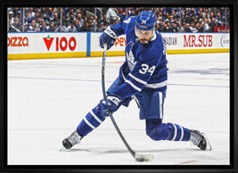 Auston Matthews Slapshot Framed Canvas - Toronto Maple Leafs - £169.07 GBP
