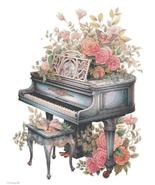 Counted Cross Stitch patterns/ Piano and Flowers/ Dream Home 97 - $5.00