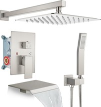 Gotonovo 10&#39;&#39; Rain Shower Faucet System Rainfall Shower Head With Handheld - £189.74 GBP