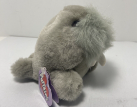 Vintage Plush Chubby Puffkins Mini Swibco Whiskers Gray Walrus Stuffed Animal 94 - £11.44 GBP