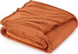 Bedsure Burnt Orange Throw Blankets Fleece Blanket Throw - - £16.78 GBP