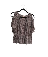 LEIFSDOTTIR ANTHROPOLOGIE 100% Silk Size 2 Animal Print Cold Shoulder To... - $41.60 CAD