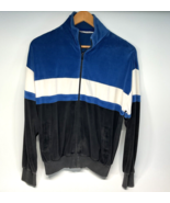 VTG Christian Dior Velour Track Jacket Large (L) Mens Blue Black White R... - $79.00