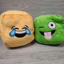 KellyToy Emoji LAUGHING CRYING and NAUGHTY LAUGH Cube Plush Square Pre-o... - $9.00