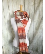 Women&#39;s Crinkle Ruffle Scarf w/ Metallic Accent Stripes - $322.92 MXN