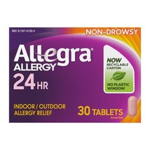 2 Bottles Allegra Adult 24HR Non-Drowsy *06/2025*Antihistamine, 30 Tablets, - €17,03 EUR