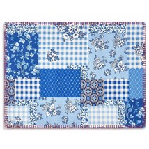 Pioneer Woman Heritage Patchwork Placemat 1-Pc Kitchen Reversible Blue Red Check - £14.15 GBP