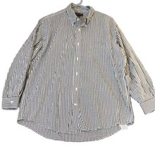 Lands End Large 16 - 33 Mens Shirt Traditional Fit Black Gingham Button Down - £14.03 GBP