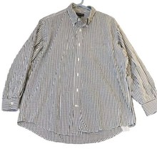 LANDS END Large 16 - 33 MENS SHIRT TRADITIONAL FIT Black Gingham Button ... - £14.11 GBP