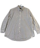 LANDS END Large 16 - 33 MENS SHIRT TRADITIONAL FIT Black Gingham Button ... - $24.60 CAD