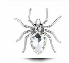 Stunning Diamonte Silver Plated Vintage Look SPIDER Pin Christmas Brooch Cake B7 - £15.64 GBP