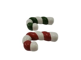Christmas Ceramic Candy Cane Red Green Salt And Pepper Shakers Holiday  - £7.84 GBP