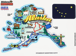 Alaska State Map Die Cut Sticker - $4.98